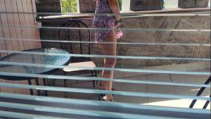 Hidden cam on hotel’s balcony and cum on ass 4K
