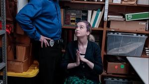 Officer Demands the Teen to Suck His Cock to Be Able to Leave the Store – Fuckthief