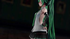 Miku Hatsune Undress Dance Hentai Pussy Plug Toy Reversible Campaign Song MMD 3D Green Hair (CLIP)