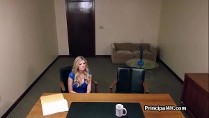 Busty suburban housewife bouncing on principals hard dick