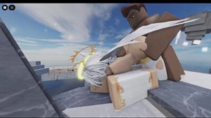 Fucking a hot angel in sky