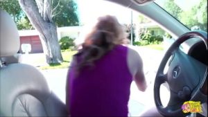 Mischievous lez milf picks up the busty hitchhiker before bathing and seducing her into banging