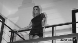 Sexy busty blonde MILF fucked by an old man