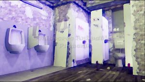 porn Acquarello Big tits girl gangabanged in a dirty toilet