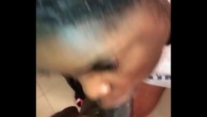 Ugly fat bitch eating my dick