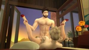 Hunky Sims 4 – Hot honeymoon with an extremely horny couple fucking all day around the place (cumshot included)
