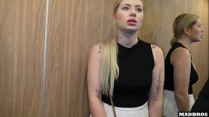 A Good French Blonde Stuck And Fucked In An Elevator And EVEN In A Parking Lot In Anal !!!