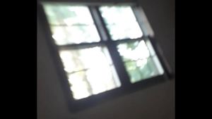 Risky Ugly Fat Bitch Rubs Pussy by Window