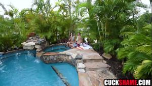 Latina wife bangs new friend in front of cuckold husband | Chloe Amour