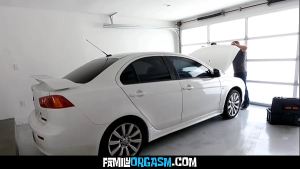 FamilyOrgasm – Step Daughters Rushing their Stepdads while Fixing the Car