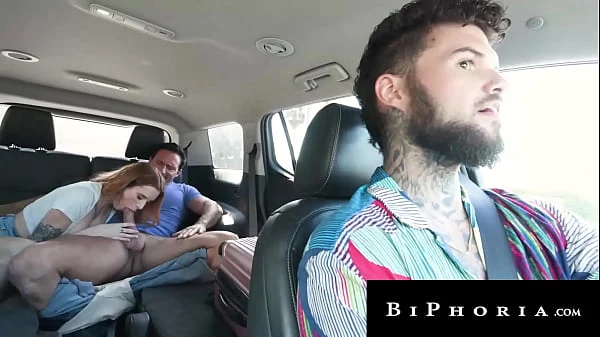 Sexy Hitchhiker Spitroasted By Bi Hunk Couple – Biphoria