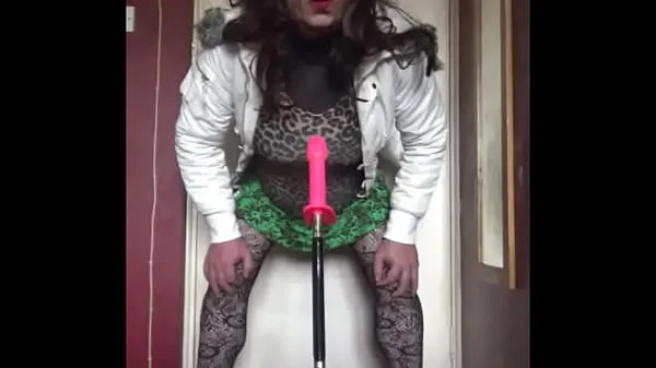 bisexual crossdresser wants to be filmed while getting his anal pussy fucked by a real cock instead of this dildo machine fucking him part 39