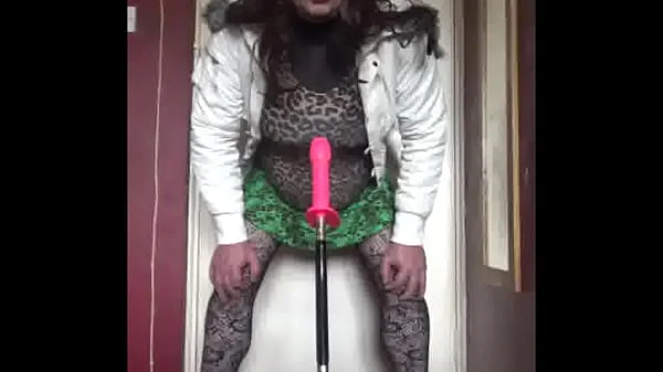 bisexual crossdresser wants to be filmed while getting his anal pussy fucked by a real cock instead of this dildo machine fucking him part 41