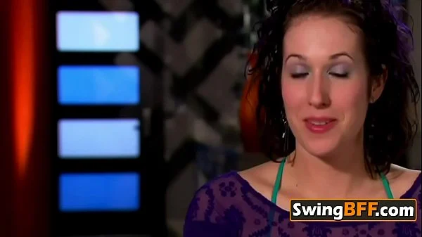 Bisexual swingers are kissing and having amazing softcore sex.