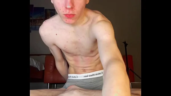 Home From College Skinny Twink Jerks Off Big Cock