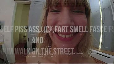Megan golden shower self piss ass lick Fart Smell face fuck and Cum Walk