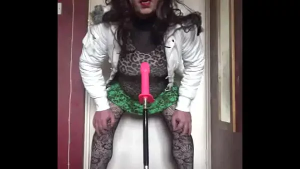 bisexual crossdresser wants to be filmed while getting his anal pussy fucked by a real cock instead of this dildo machine fucking him part 37