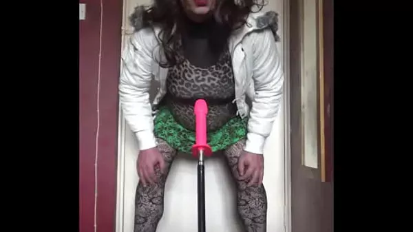bisexual crossdresser wants to be filmed while getting his anal pussy fucked by a real cock instead of this dildo machine fucking him part 9