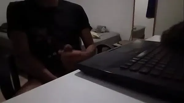 Really Horny Dirty gay jerking off Big Dick While Moaning at work