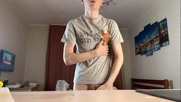 Slim Boy Yanks Heavy Meat Till Splurt Cum Load