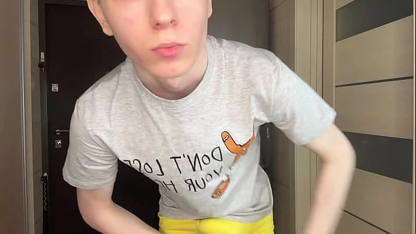 Youthful Twink Tugs Colossal Tool