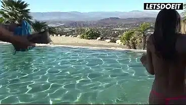 Blonde With Big Naturals Fucked Doggy at the Water’s Edge, Tits Swinging