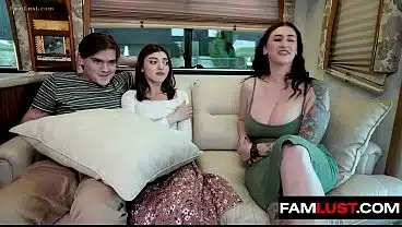 Virgin Stepsister Fucks Her Stepbrother in the Back of the Family RV – Famlust